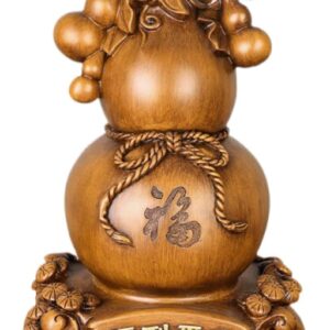 葫芦 Wooden Hu Lu (Gourd) Coloured Glaze Brass Good Luck Hu Lu 摆件招财镇宅家居客厅玄关酒柜装饰品 Cabinet with Wine Rack Storage, Farmhouse Wine Cabinet for Home 中式办公室乔迁新居礼品 - fengshui-688