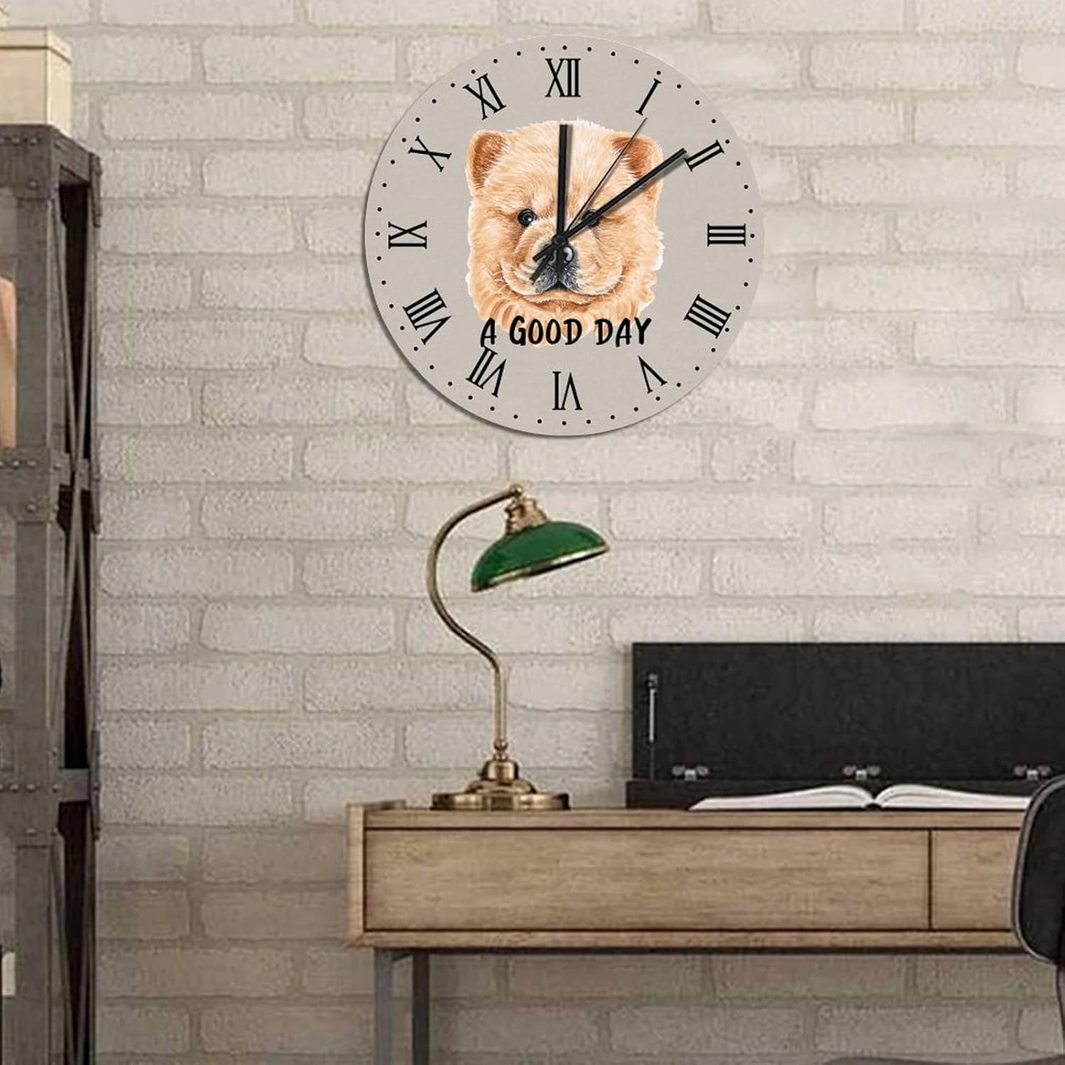 BESTORLOVE Custom Wooden Clocks A Good Day Dog Wood Wall Clock Silent Non-Ticking 15" x 15" Round Wall Clock Decor for Home Living Room Bedroom Office Ship from US - Image 4