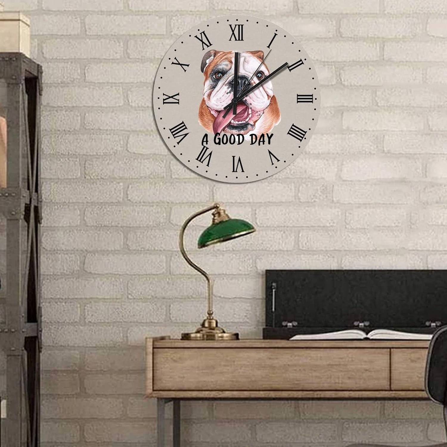 BESTORLOVE Customize Wooden Clocks A Good Day Dog Wood Wall Clock Silent Non-Ticking 15" x 15" Round Wall Clock for Living Room Bedroom Kitchen Home Decorations Ship from US - Image 5