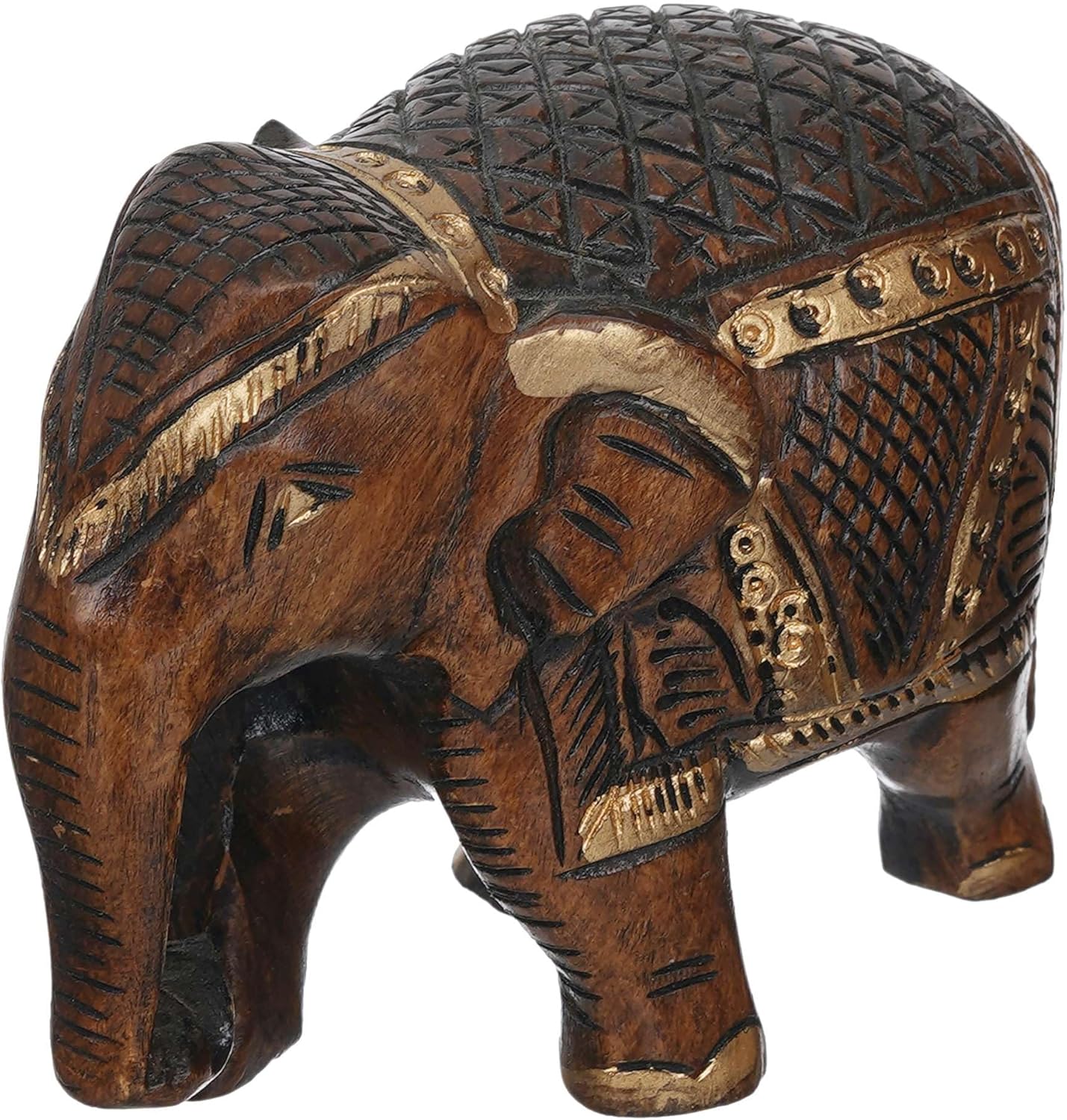 Bushra MegaMart Rajasthani Tribal Handmade Wooden Elephant Statue – Antique Design for Home, Office, Hotel, and Resort Décor | Good Luck and Prosperity Showpiece (Brown) - Image 5