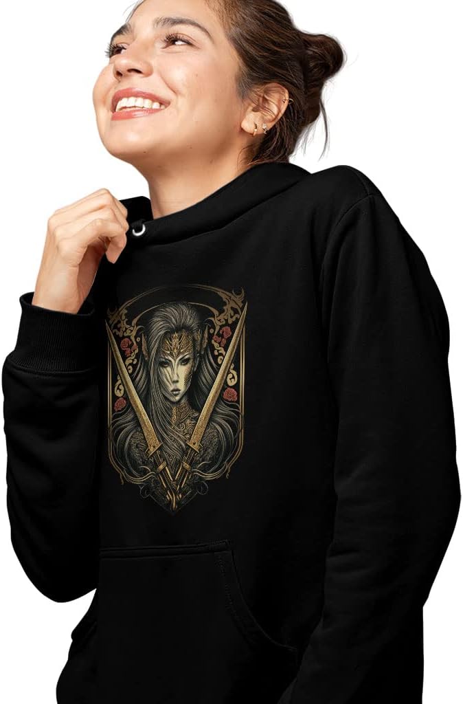 Character Hooded Sweatshirt - Fantasy Woman Hoodie - Art Hoodie - Image 3