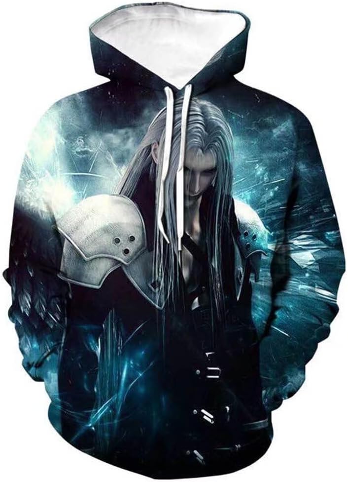 CHLOBLOM Cloud Strife Hoodie Sephiroth Cosplay Costume Novelty Sweatshirt