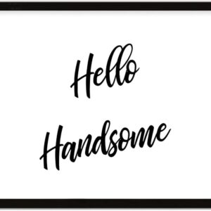 COCOKEN Good Morning Gorgeous- Hello Handsome Sign Wood Framed, Motivational Quotes Wooden Plaque with Frame, 16" x 20" Life Style Printed Hanging Wall Art for Home Bedroom Kitchen Farmhouse