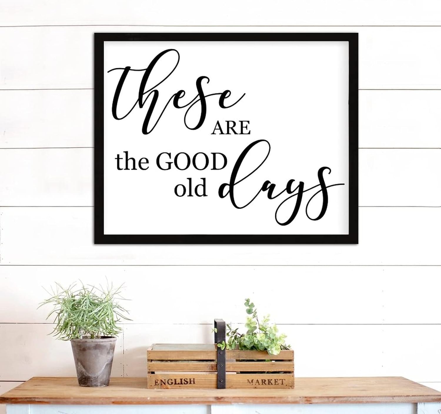 COCOKEN These are The Good Old Days Wooden Plaque with Frame, Friendship Inspirational Quotes Sign Wood Framed, 16" x 20" Elegant Printed Hanging Wall Art Decor for Home Living Room Bedroom - Image 7