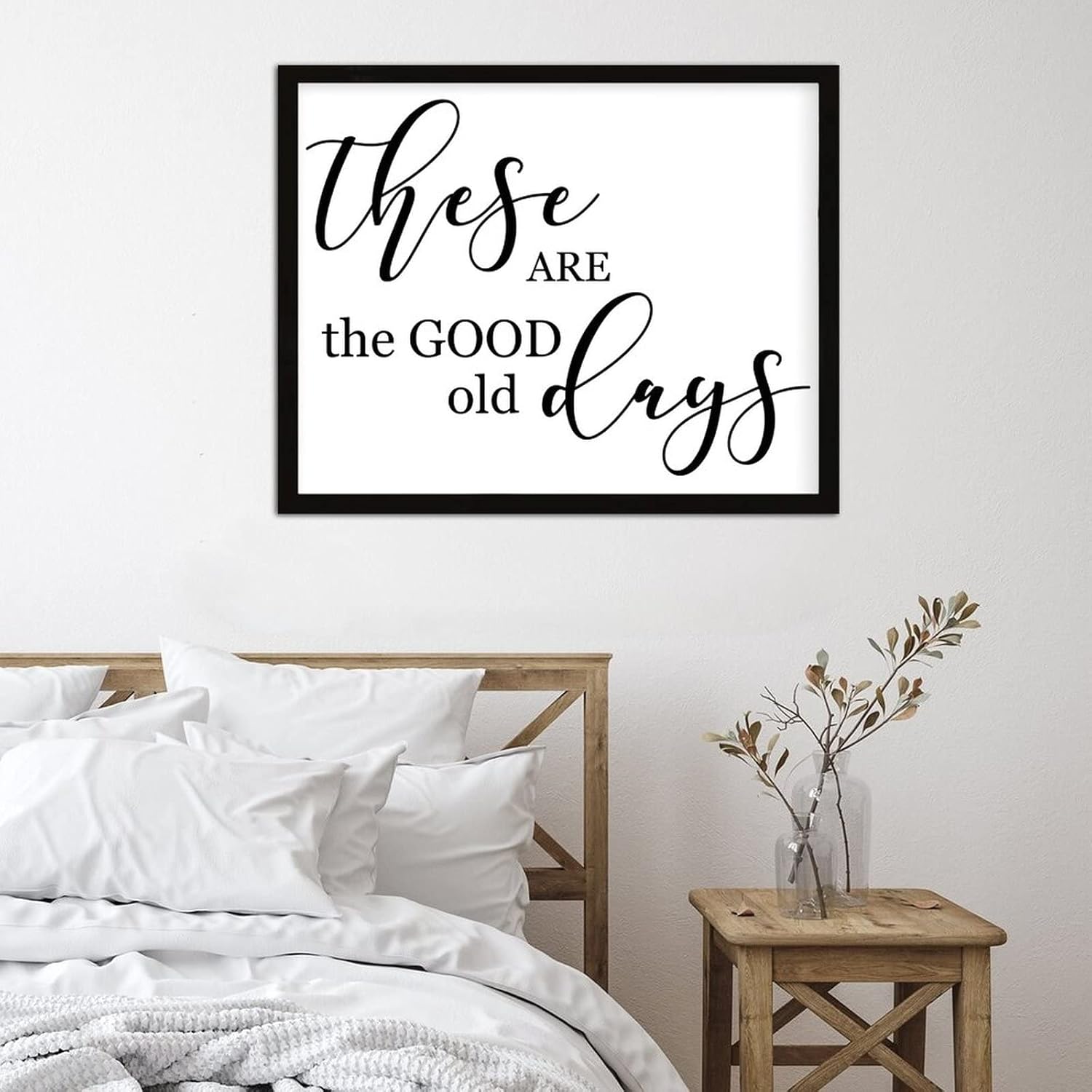 COCOKEN These are The Good Old Days Wooden Plaque with Frame, Friendship Inspirational Quotes Sign Wood Framed, 16" x 20" Elegant Printed Hanging Wall Art Decor for Home Living Room Bedroom - Image 2