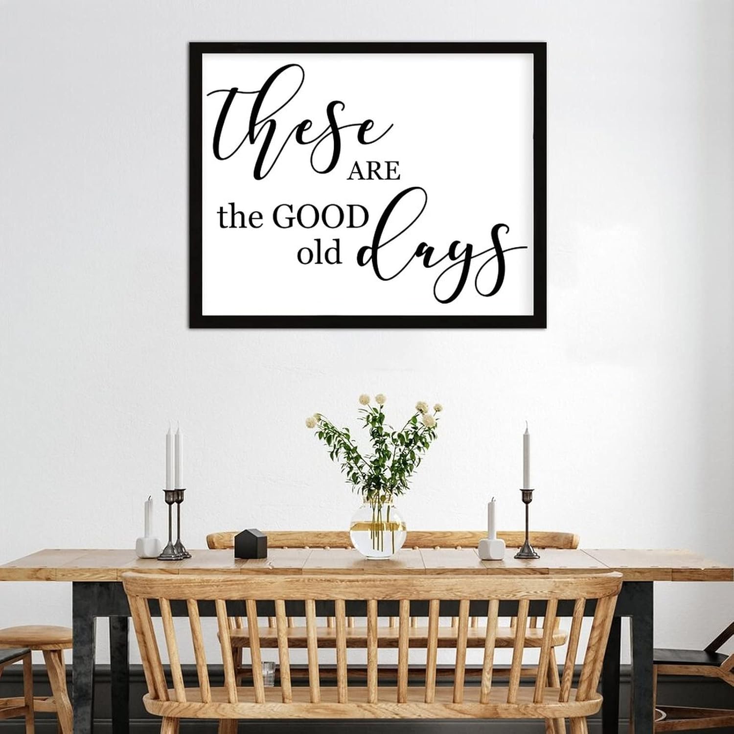 COCOKEN These are The Good Old Days Wooden Plaque with Frame, Friendship Inspirational Quotes Sign Wood Framed, 16" x 20" Elegant Printed Hanging Wall Art Decor for Home Living Room Bedroom - Image 5