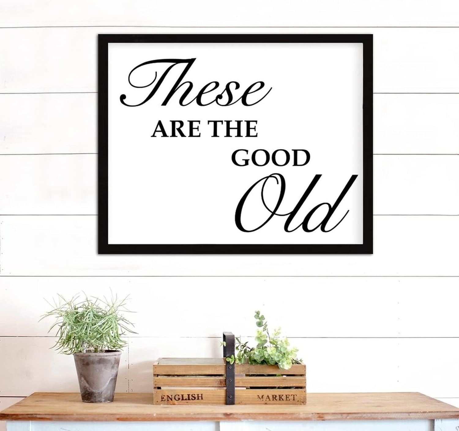 COCOKEN These are The Good Old Wooden Plaque with Frame Word Art Inspirational Quotes Sign Wood Framed 16" x 20" Family Affection Printed Hanging Wall Art Decor for Home Living Room Bedroom - Image 7