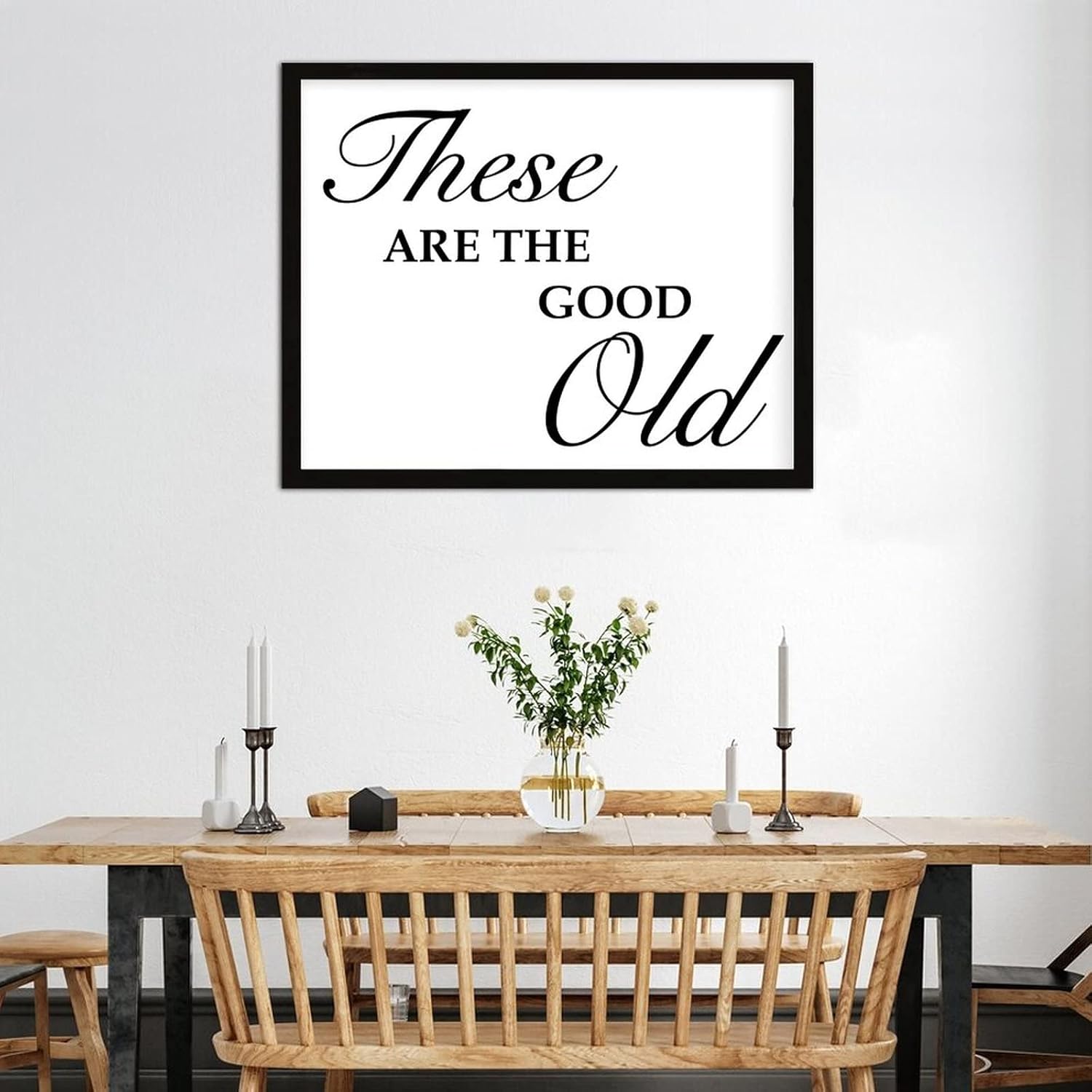 COCOKEN These are The Good Old Wooden Plaque with Frame Word Art Inspirational Quotes Sign Wood Framed 16" x 20" Family Affection Printed Hanging Wall Art Decor for Home Living Room Bedroom - Image 2