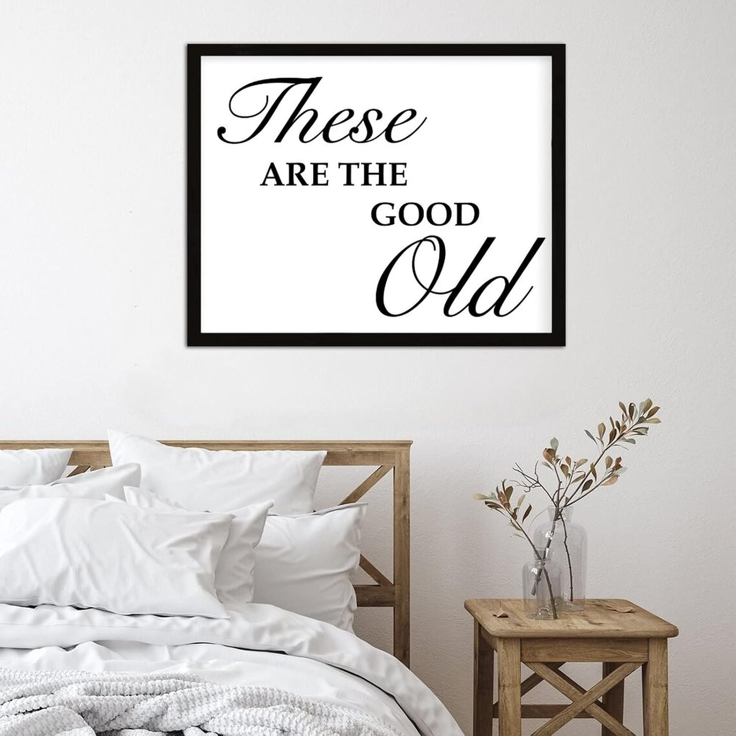 COCOKEN These are The Good Old Wooden Plaque with Frame Word Art Inspirational Quotes Sign Wood Framed 16" x 20" Family Affection Printed Hanging Wall Art Decor for Home Living Room Bedroom - Image 5