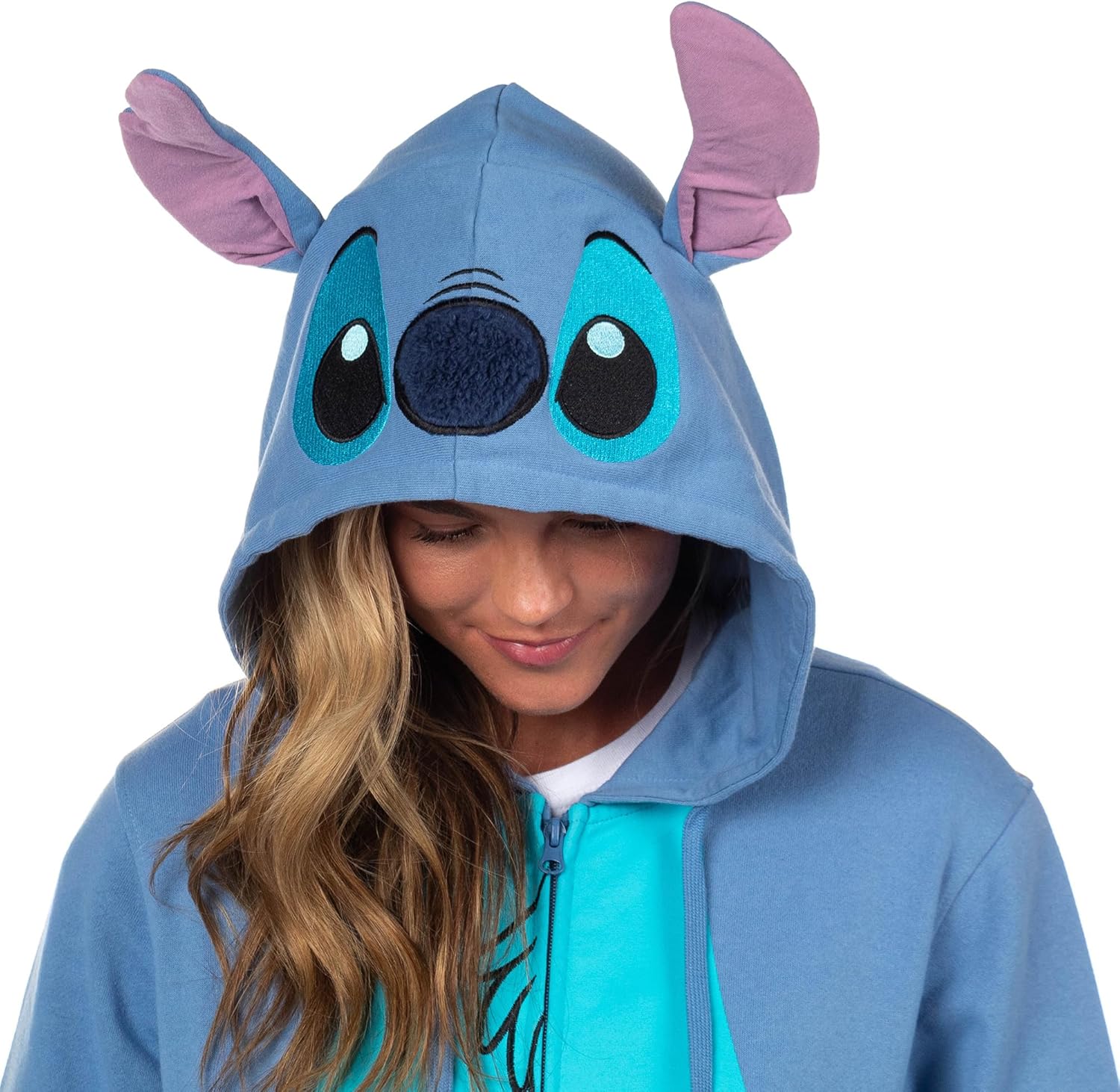 Disney Women's Lilo and Stitch I Am Stitch Costume Sweatshirt Zip Hoodie w\/Embroidered Face and Stand-Up Ears - Image 3