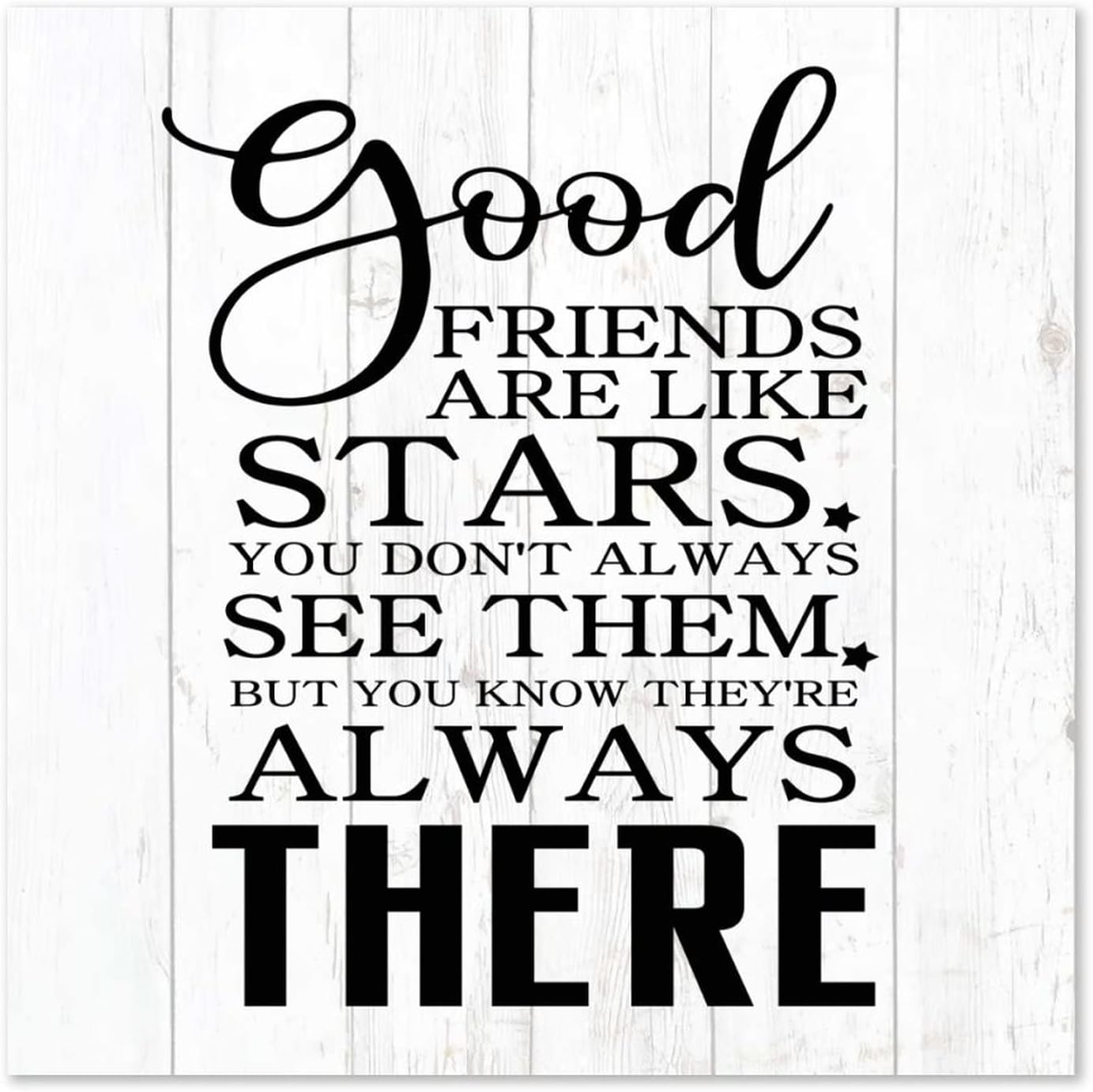 Distressed Wooden Plaque Good Friends are Like Stars Sign Wooden Sign Block Decor Rustic Summer Wooden Sign for Tiered Tray Decor Home Indoor and Outdoor 24x24 Inch