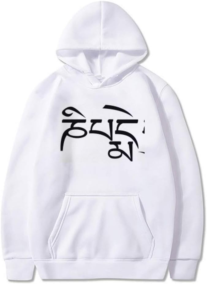 DIYthinker Culture Religion Sanskrit Character Pattern Sweatshirt Pullover Fleece Hoodie Sweater Sport