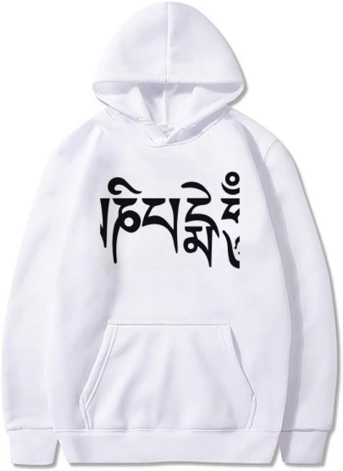DIYthinker Culture Sanskrit Character Figure Pattern Sweatshirt Pullover Fleece Hoodie Sweater Sport
