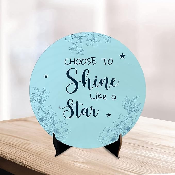 EARTHING HANDS Showpiece Idols and Figurines for Home and Office Decor | Wooden Stylish Quotes Today is Good Day Table, Desk | Livingroom | Modern Art Design | Motivational Show Piece (Multi6)