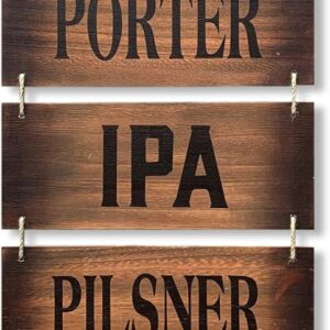 Hanging Wall Bar Décor – Bar Accessories for Home Pub, Beer Signs, Rustic Pub Sign, Man Cave Living Room Art, Bedroom, Bathroom, Kitchen, Patio, and Shed Decorations for House, Vintage Wooden Plaques