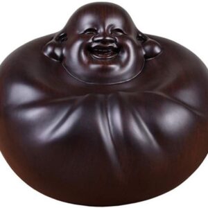 Large Ornaments Chinese Feng Shui Decor Wooden Tumbler Laughing Buddha Statues,for Home and Office,Attract Wealth and Good Luck Congratulatory Gifts (Size : Big) Large Ornaments