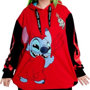 Loungefly Apparel Disney Stitch Devil Unisex Hoodie Unisex Pullover Hoodie -Disneybound Disney Cosplay