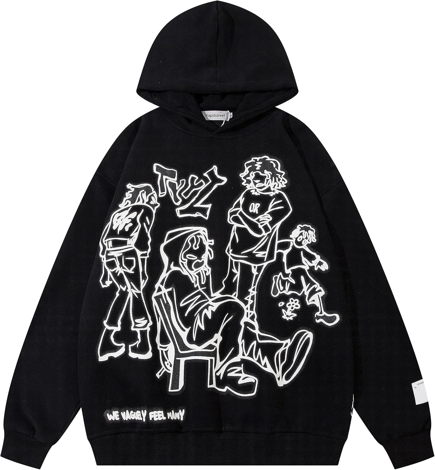 Rapidstreet Men Streetwear Hoodie Sweatshirt Aesthetic Graphic Pullover Cotton Unisex - Image 25