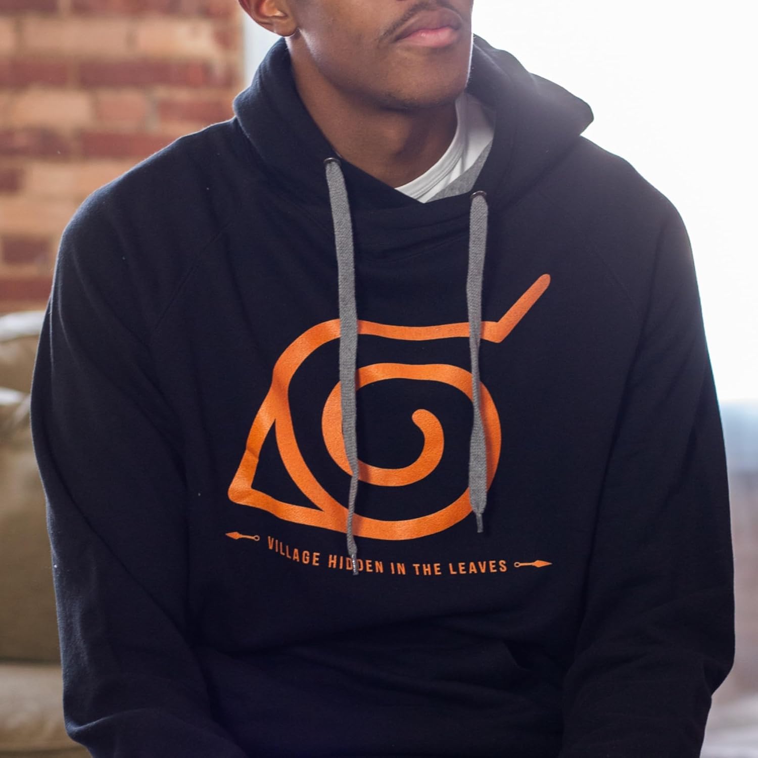 Ripple Junction Naruto Shippuden Men's Hooded Sweatshirt Village Hidden in the Leaves Konoha Symbol Anime Officially Licensed - Image 4