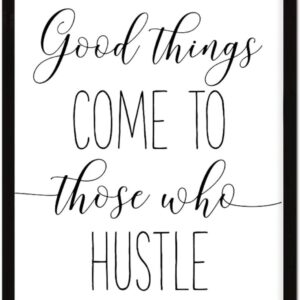 Rustic Chic Style Wood Sign Good Things Come to Those Who Hustle Wooden Plaque for Home Decor 16x20inch