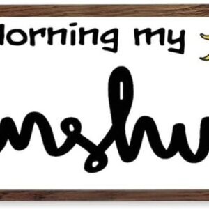 Rustic Framed Wood Sign Good Morning Sunshine Wall Hanging Art Plaque with Wood Frame Wooden Sign Home Decor for Living Room Bedroom Kitchen