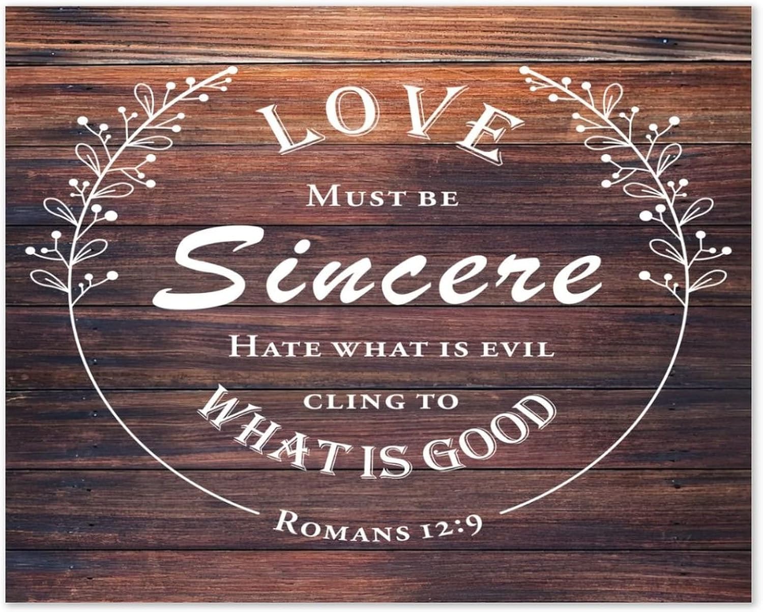 Rustic Home Decoration 24x24 Inch Wooden Plaques Love Must Be Sincere Cling to What Is Good Cute Wall Art Wood Plaque Sign with Quotes Home Sign for Restaurant Cottage - Image 8