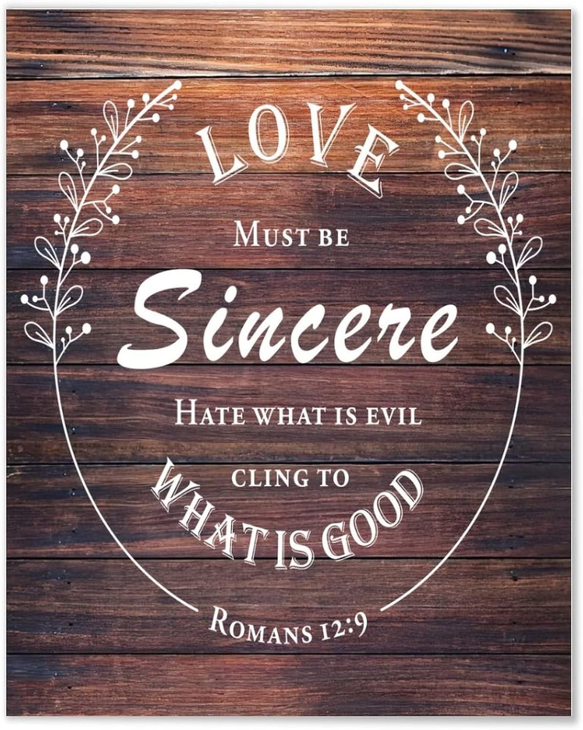 Rustic Home Decoration 24x24 Inch Wooden Plaques Love Must Be Sincere Cling to What Is Good Cute Wall Art Wood Plaque Sign with Quotes Home Sign for Restaurant Cottage - Image 7
