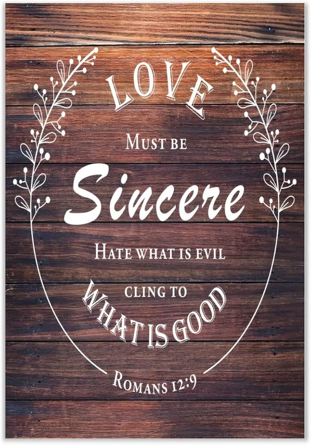 Rustic Home Decoration 24x24 Inch Wooden Plaques Love Must Be Sincere Cling to What Is Good Cute Wall Art Wood Plaque Sign with Quotes Home Sign for Restaurant Cottage - Image 6