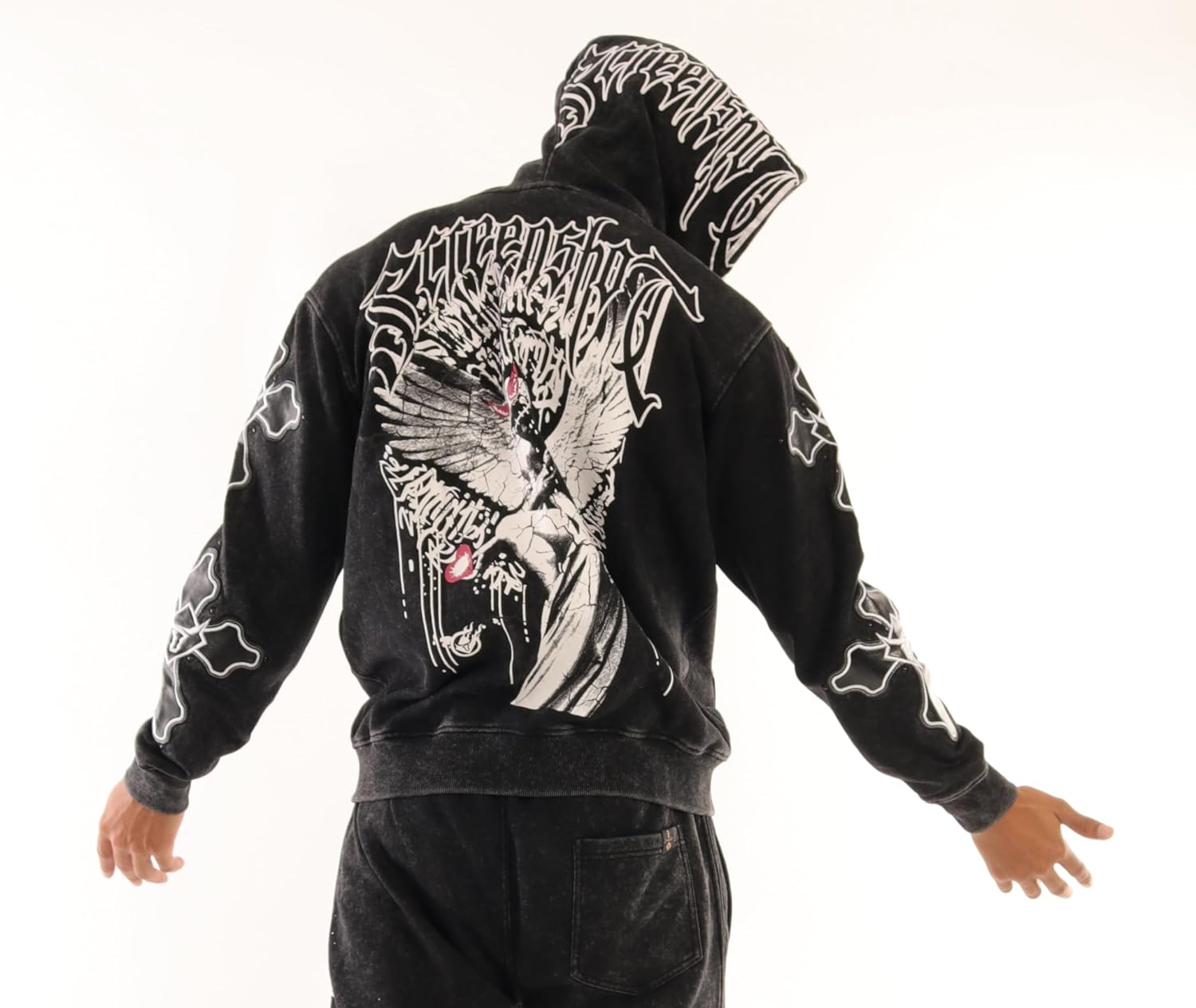 SCREENSHOT-FLEECE HOODIE 5202 Mens Urban Streetwear NYC Graffiti Oversize Fit Fleece Sweatshirt Hoodie - Image 4