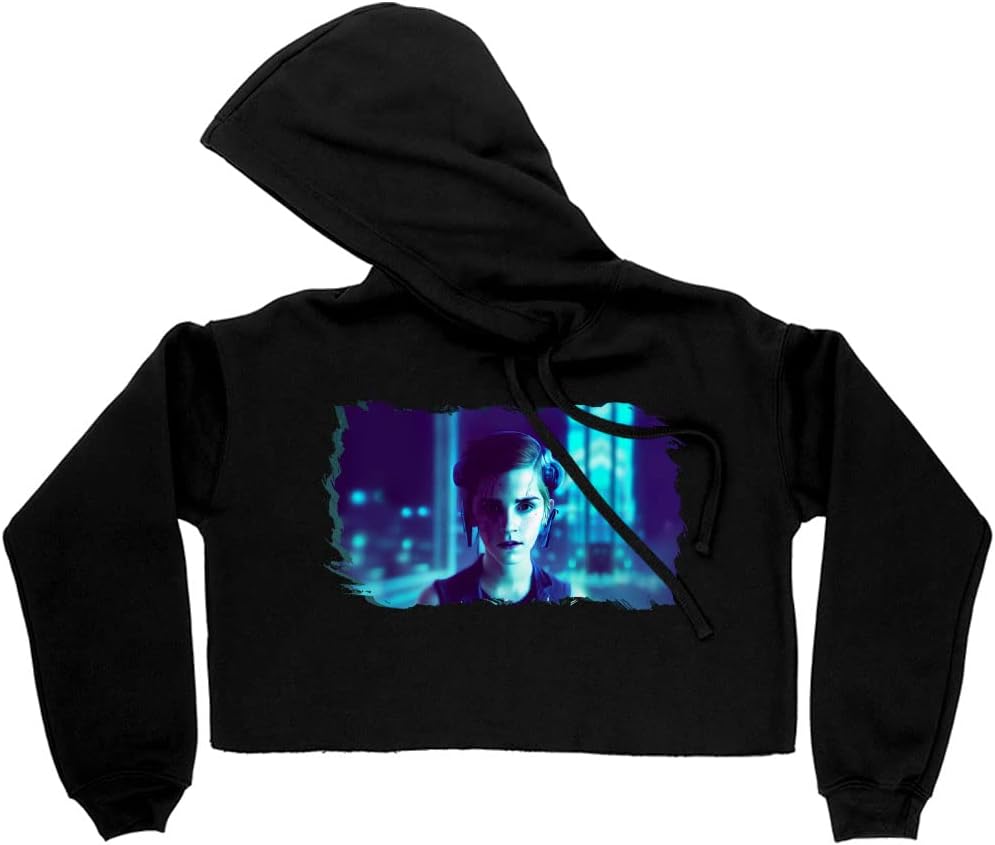 SERENITY TRENDS Movie Character Women's Cropped Fleece Hoodie - Trendy Cropped Hoodie for Women - Robotics Hooded Sweatshirt - Image 4