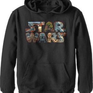 STAR WARS Boy's A New Hope Characters Logo Pull Over Hoodie
