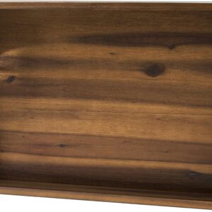 TIDITA 20 Inch Acacia Wood Ottoman Tray for Living Room - Coffee Table Trays, Serving Tray with Handles for Ottoman Table, Decorative Trays for Home Decor, Charcuterie Boards (Walnut Color)