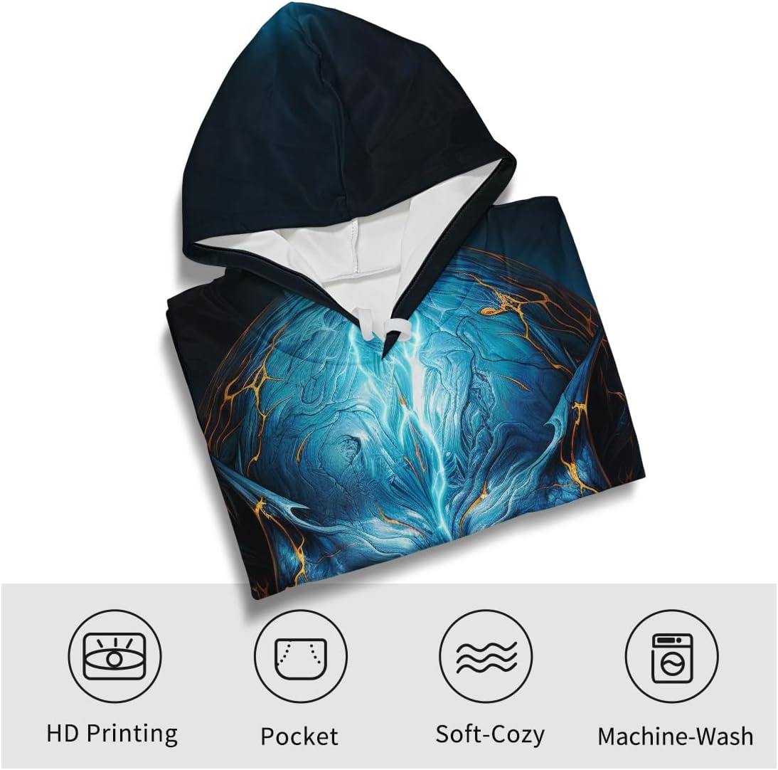 TiwBski Men's Novelty Skull Print Hoodies Sweatshirt Pullover with Pocket - Image 3