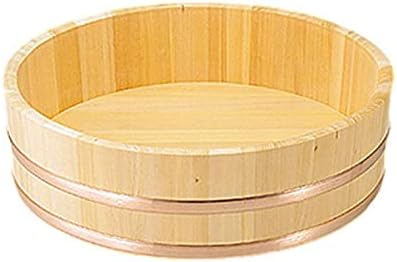 WSHA Wooden Sushi Rice Bowl, Hangiri Sushi Oke Mixing Tub for Restaurant Home, Japan Kitchen Goods, Pine Wood,72x16cm